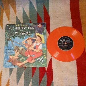 Disney Orange Huckleberry Finn and Tom Sawyer Record